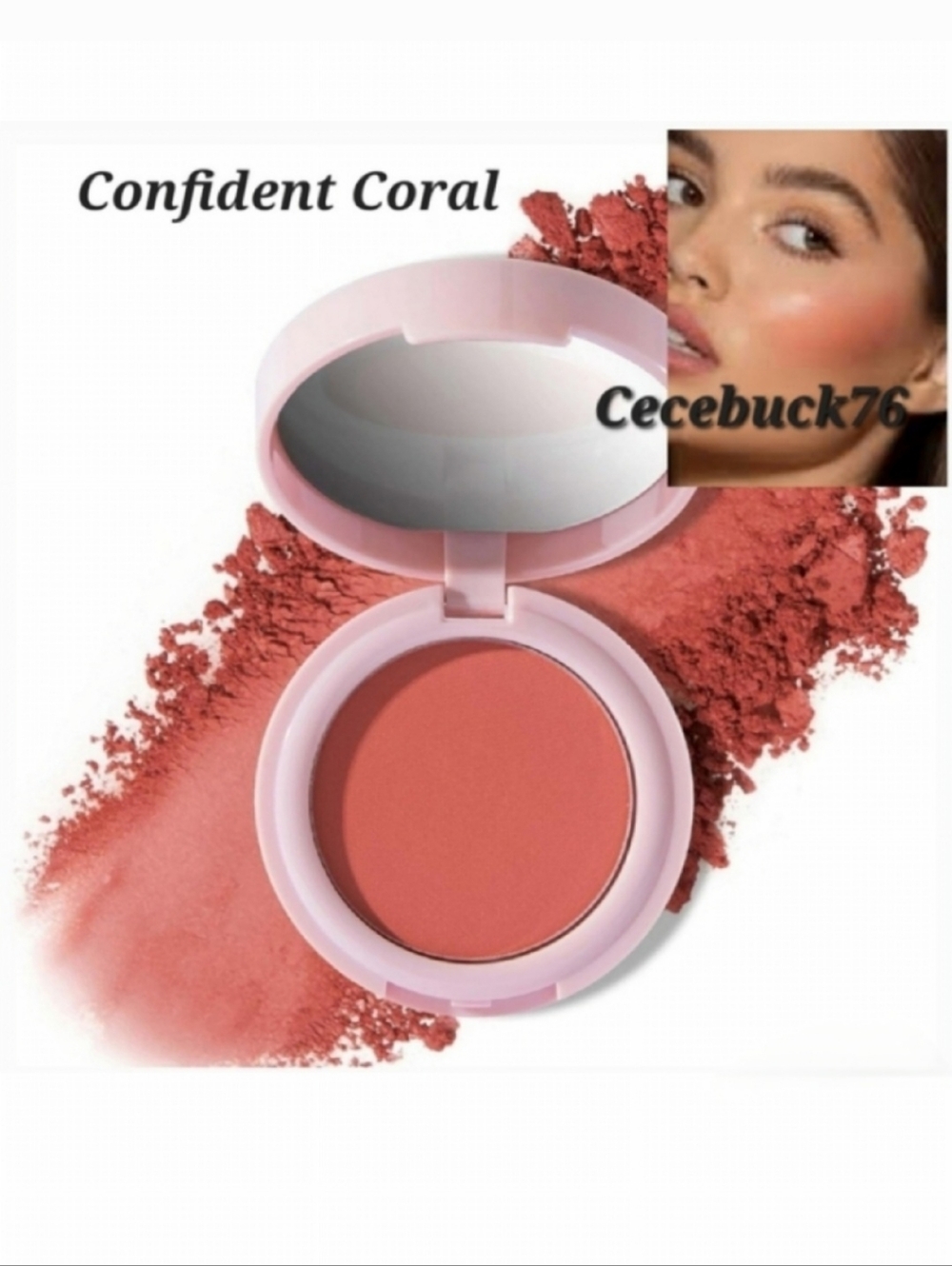 🌺Mally Confident Coral Bullet Proof Powder Blush Matte Blush